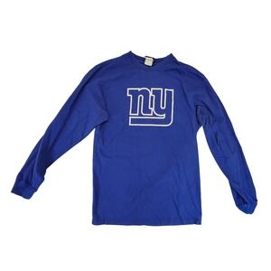 Reebok NFL New York Giants Long Sleeve T Shirt Youth L Boys Girls Royal Blue